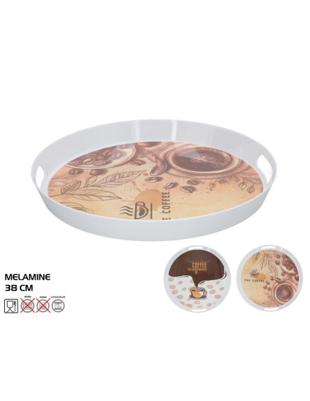 BANDEJA MELAMINA REDONDA C/ASAS GELLAR 38CM
