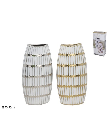 JARRON CERAMICA TREVI 14,5X7,5X30CM 2 SURT.