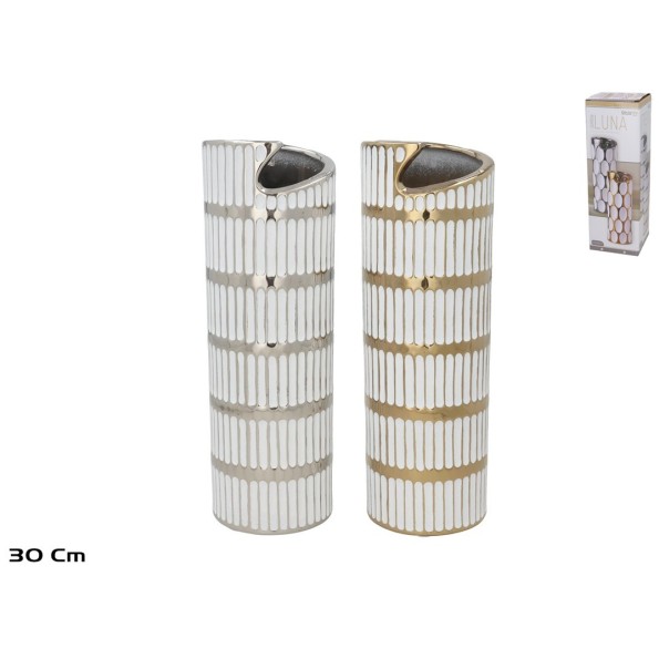 JARRON CERAMICA TREVI 10X10X30CM 2 SURT.