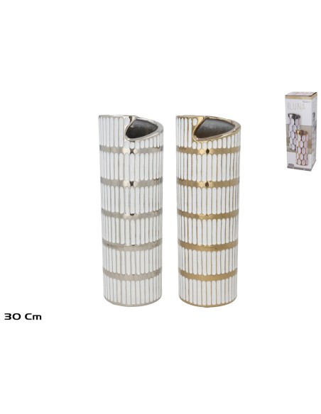 JARRON CERAMICA TREVI 10X10X30CM 2 SURT.