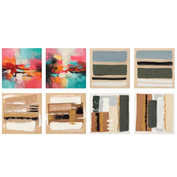 CANVAS 100% PINTADO A MANO EHDYST 40X40X3CM 8 SURT