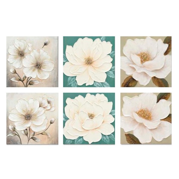 CANVAS 100% PINTADO A MANO BULLAS 60X60X4CM 6 SURT