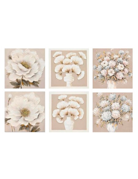 CANVAS 100% PINTADO A MANO FLORERO 80X80X3CM 6 SURT