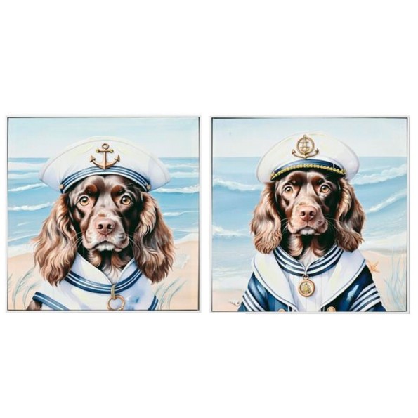 CANVAS PINTADO A MANO 40% PERRINE 60X60X2CM 2 SURT