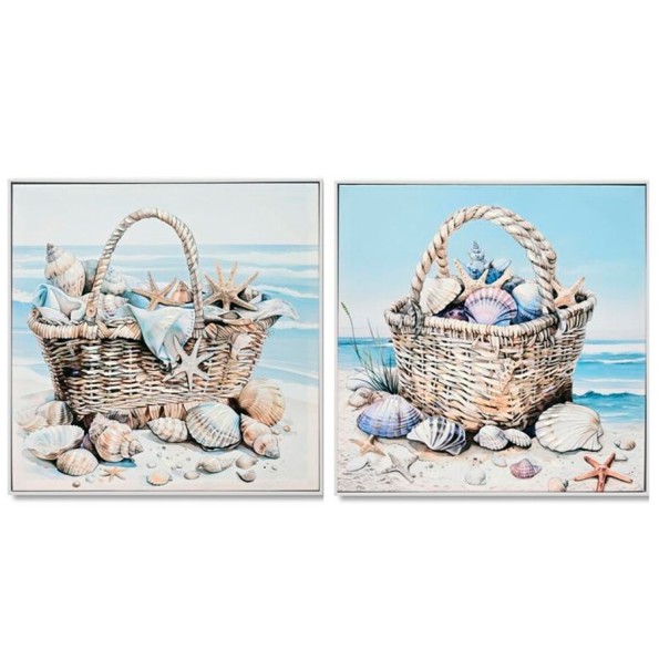 CANVAS PINTADO A MANO 40% CESTINA 60X60X2CM 2 SURT