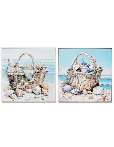 CANVAS PINTADO A MANO 40% CESTINA 60X60X2CM 2 SURT