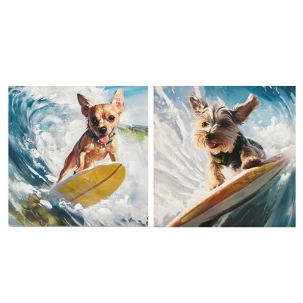 CANVAS PINTADO A MANO 40% PERRUF 60X60X2CM 2 SURT