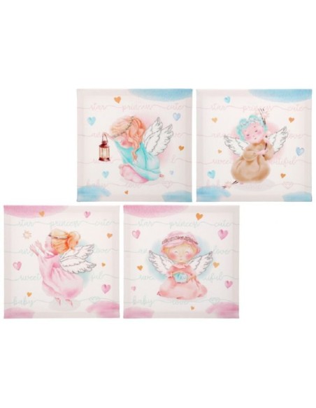 CUADRO ANGEL 28X28X1,5CM 4 SURT.