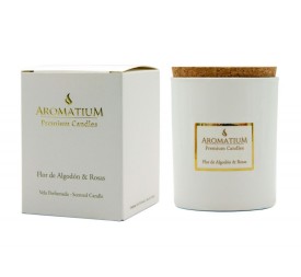 VELA PERFUMADA PREMIUM  FLOR DE ALGODÓN Y ROSAS
