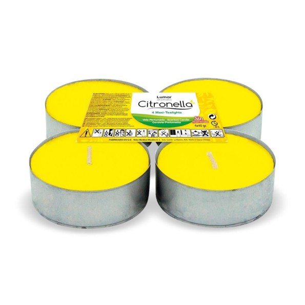 PACK 4 MAXI-TEALIGHTS CITRONELA