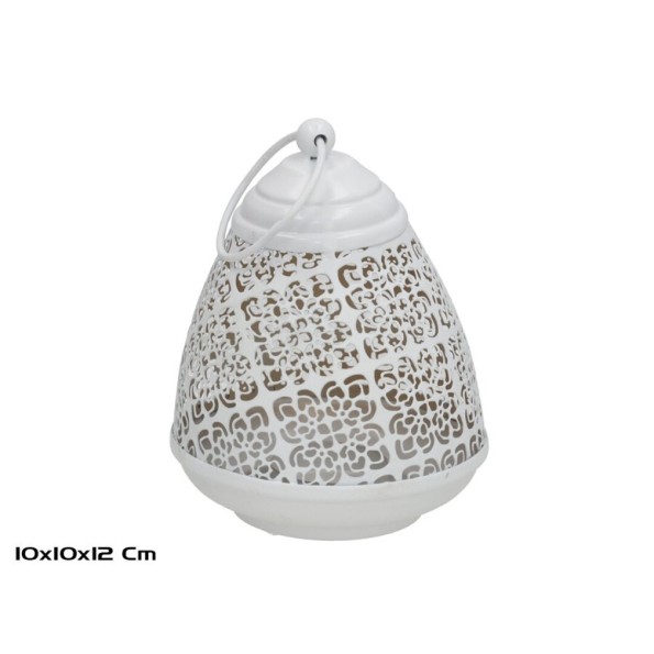 FAROL TANGER 10X10X12CM BLANCO ORO