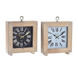 RELOJ SOBREMESA MDF METAL 25X6X29 NATURAL 2 SURT.