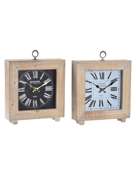 RELOJ SOBREMESA MDF METAL 25X6X29 NATURAL 2 SURT.