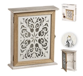 CUELGALLAVES MADERA MANDALA 29,5 cm T/CRISTAL