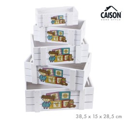 SET 5 CAJAS MADERA DOLL TOYS