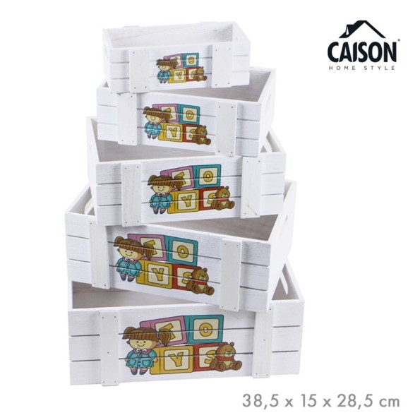 SET 5 CAJAS MADERA DOLL TOYS