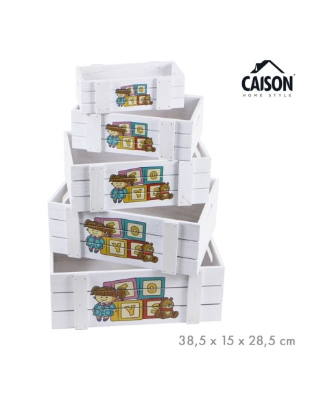 SET 5 CAJAS MADERA DOLL TOYS