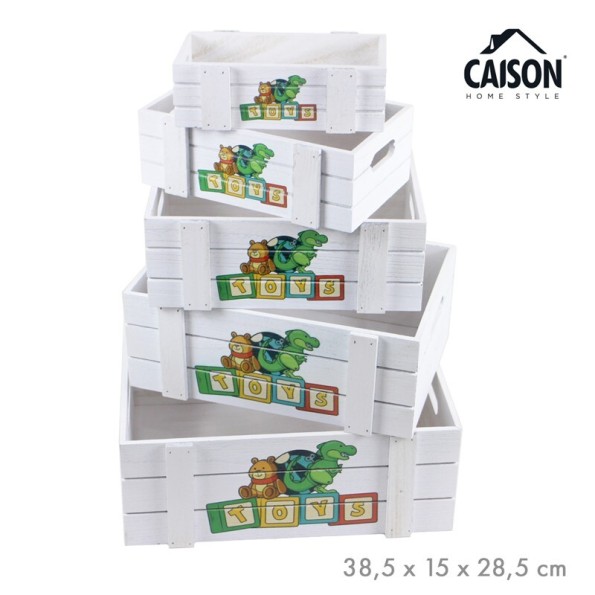 SET 5 CAJAS MADERA DINO TOYS