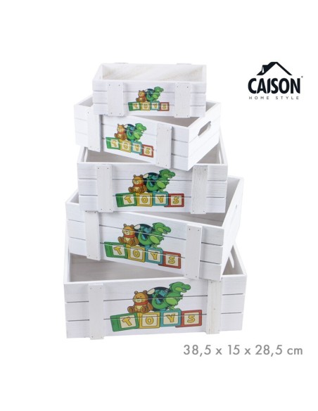 SET 5 CAJAS MADERA DINO TOYS