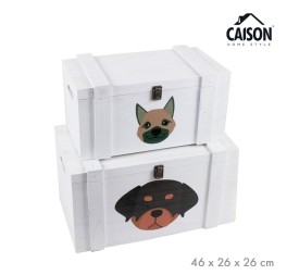 SET 2 BAULES MADERA AMERICAN COZY DOGS