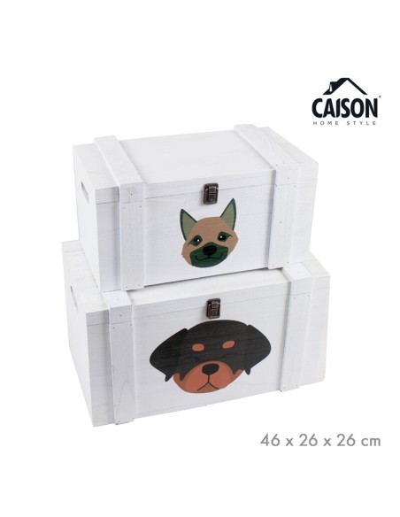 SET 2 BAULES MADERA AMERICAN COZY DOGS