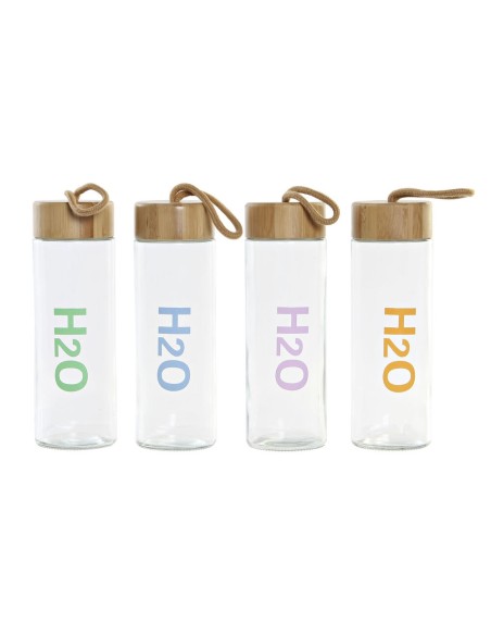 BOTELLA CRISTAL BAMBU 7X7X21 580 ML, 4 SURTIDO