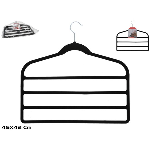 PERCHA FLOCADA PANTALON NEGRA 45X42CM