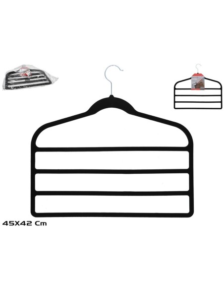 PERCHA FLOCADA PANTALON NEGRA 45X42CM