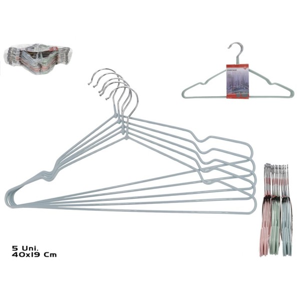 PERCHA METAL X5 3 SURT. 40X19CM