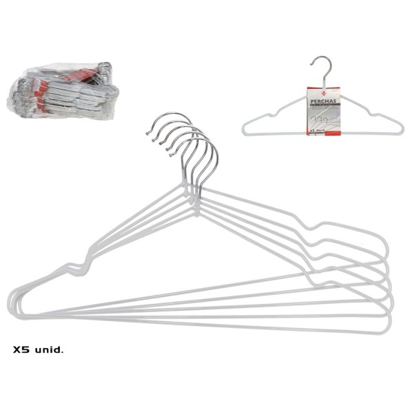 PERCHA METAL X5  BLANCA 40X19CM