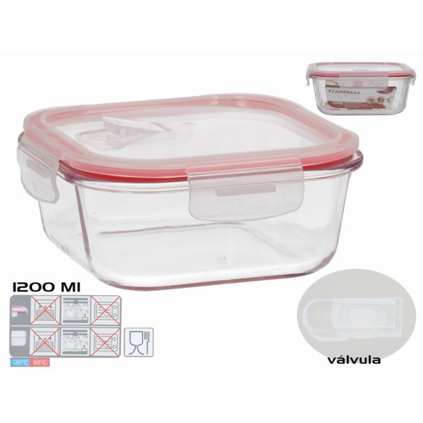 FIAMBRERA TOKIO VALVULA 1200ML CUADRADA