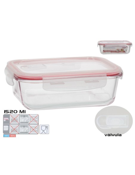 FIAMBRERA TOKIO VALVULA 1520ML RECTANGULAR