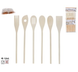 SET UTENSILIOS DE COCINA X6 - MADERA