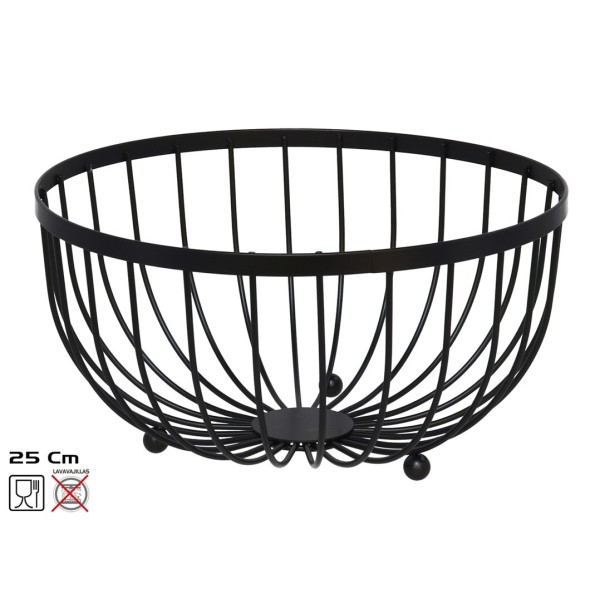 FRUTERO METAL NEGRO 25X25X13CM