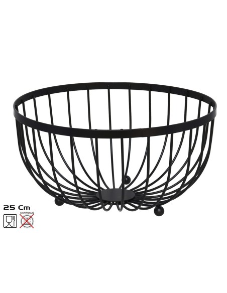 FRUTERO METAL NEGRO 25X25X13CM
