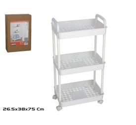 CARRITO MULTIUSOS 3 NIVELES BLANCO 38X26,5X75CM
