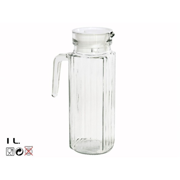 JARRA FRIGO 1L CRISTAL LONDRES TAPA BLANCA