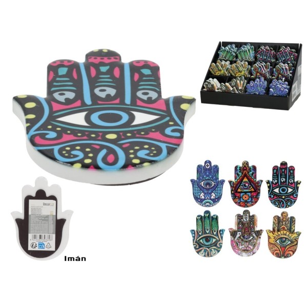 COLGANTE MAGNETICO MANOS 6 SURT EN EXP 8X0,5 CM