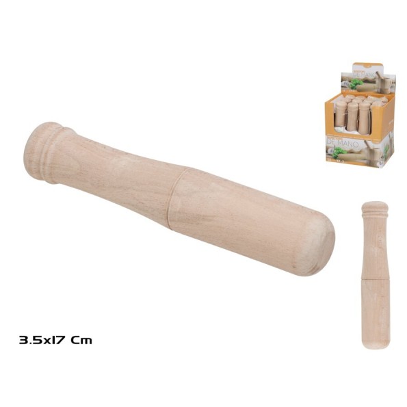 MORTERO DE MANO MADERA 17X3,5 CM