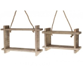 HANGING WALL SHELF HISTORIC WOOD 54x37x13CM NATURAL