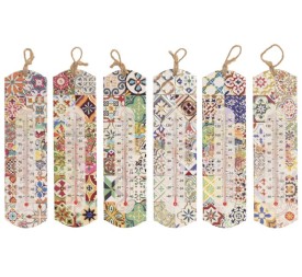 TERMOMETRO GRES 7X1X26 AZULEJOS DORADO 6 SURT.