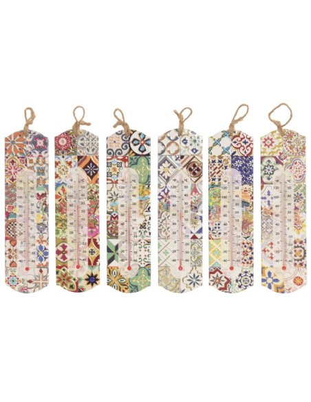 TERMOMETRO GRES 7X1X26 AZULEJOS DORADO 6 SURT.