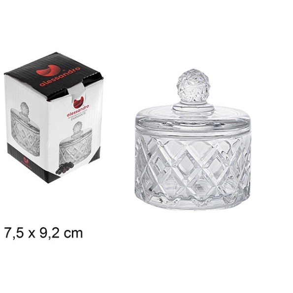 BOMBONERA CRISTAL DIAMANTE 7,5X9,2 CM