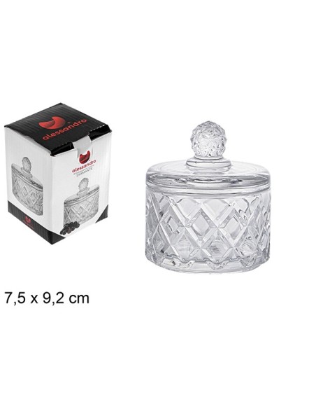 BOMBONERA CRISTAL DIAMANTE 7,5X9,2 CM