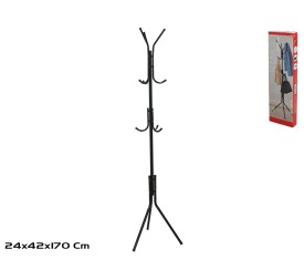 PERCHERO METAL C/9 GANCHOS LEWIS D25X42X170CM NEGRO