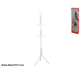 PERCHERO METAL C/9 GANCHOS LEWIS D25X42X170CM BLANCO
