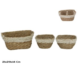 CESTA X3 NATURAL 29X21X12/14CM  LULA