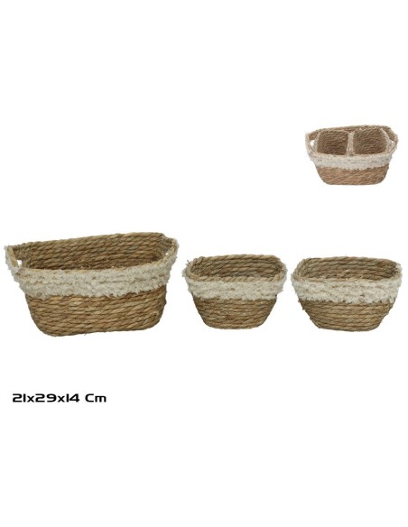 CESTA X3 NATURAL 29X21X12/14CM  LULA