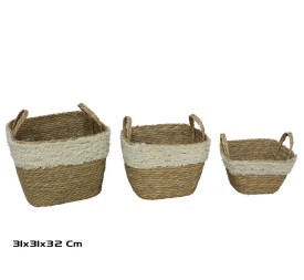 CESTA X3 NATURAL 31X31X24/32CM  LULA