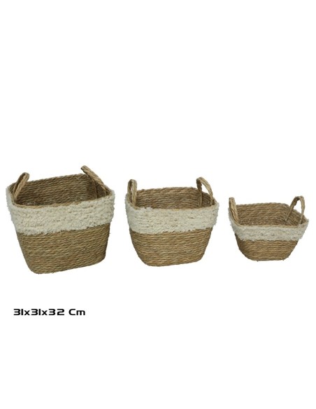 CESTA X3 NATURAL 31X31X24/32CM  LULA
